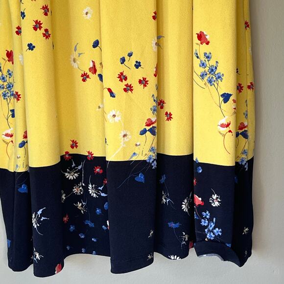 Charter Club Yellow / Navy Blue Floral Halter Tank Top Size 1X - Picture 9 of 13